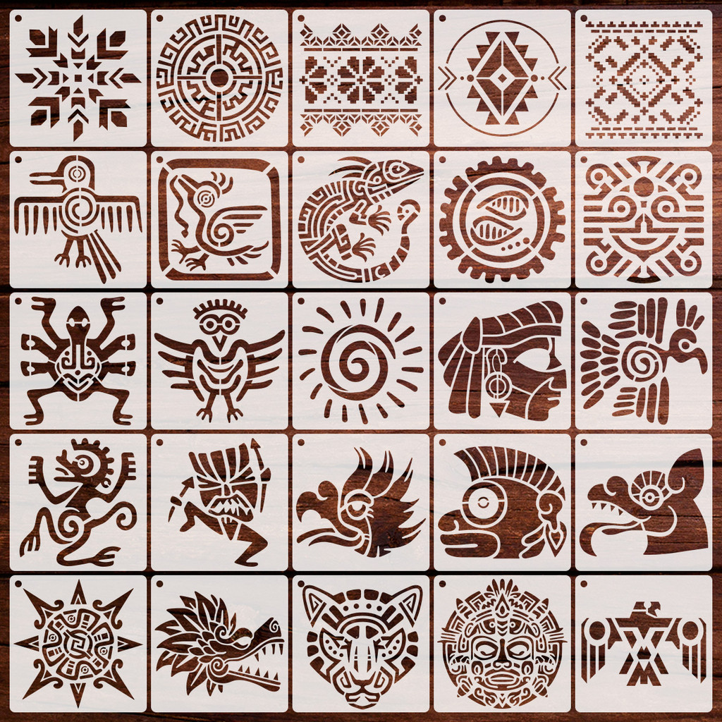 Bản mẫu tranh Aztec xuyên biên giới Bản mẫu tranh Aztec Bản mẫu Aztec20251127