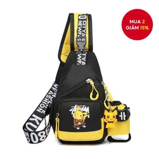  1 Túi Trẻ Em Hợp Thời Trang Dễ Thương Chặn Màu Pikachu In Hình Hoạt Hình Mặt Dây Chuyền Túi Thắt Lưng Dung Tích Lớn Có Thể Điều Chỉnh Dây Đeo Vai Trẻ Em Ngực Túi Teen Girls 