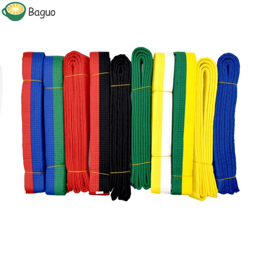 Đai Taekwondo Baguo các màu chuẩn (đen, đỏ, xanh, vàng), phù hợp cho luyện tập Taekwondo và Jiujitsu