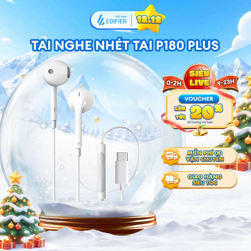 Tai Nghe Có Dây Nhét Tai Nhỏ Gọn EDIFIER P180 PLUS/P230 - 3 Nút Điều Khiển - Kết Nối 3.5mm/Type-C - 15 Tháng Bảo Hành | BigBuy360 - bigbuy360.vn