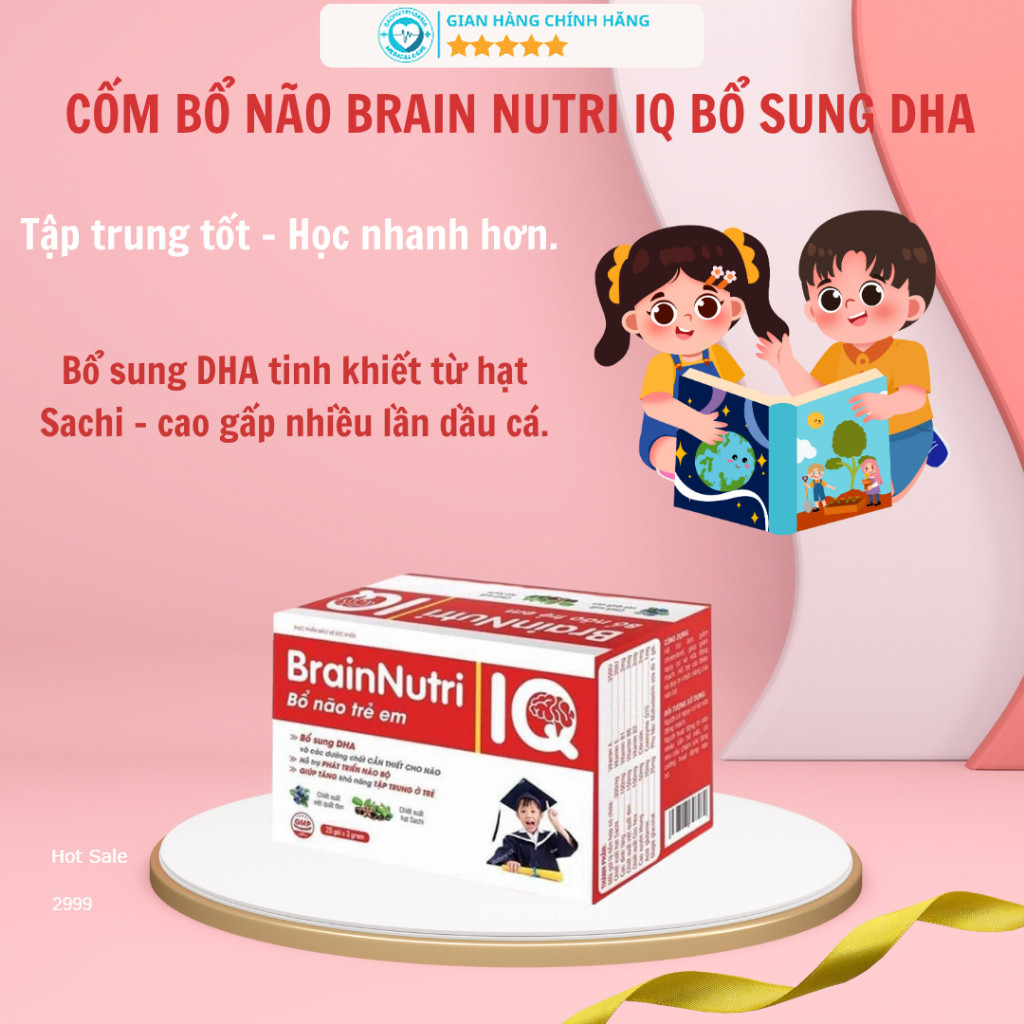 BRAIN NUTRI IQ cốm DHA tăng cường trí tuệ cải thiện ghi nhớ hỗ trợ học tập cho trẻ em