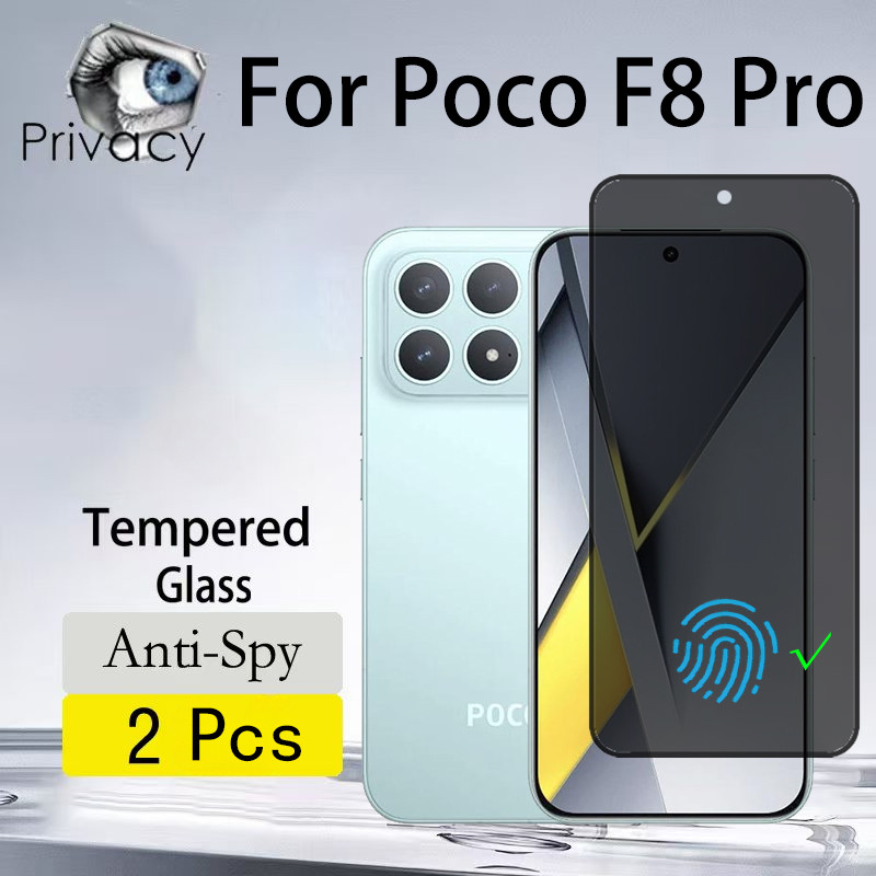 2 Chiếc Poco F8 Pro Kính Cường Lực Chống peeping Bảo Vệ Màn Hình Cho Poco F8 F7 M7 X7 C71 C75 Ultra 
