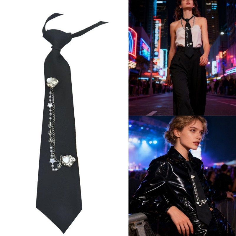 YOI Dây buộc JK có thể điều chỉnh với hình con bướm Preepy Look Đồng phục đi học Bowtie Cà vạt tối