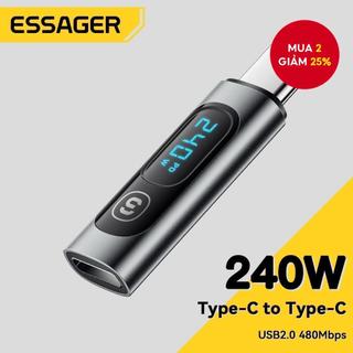  Bộ chuyển đổi nguồn Essager Type C sang Type C 240W hỗ trợ dây nguồn truyền dữ liệu cho điện thoại máy tính xách tay 