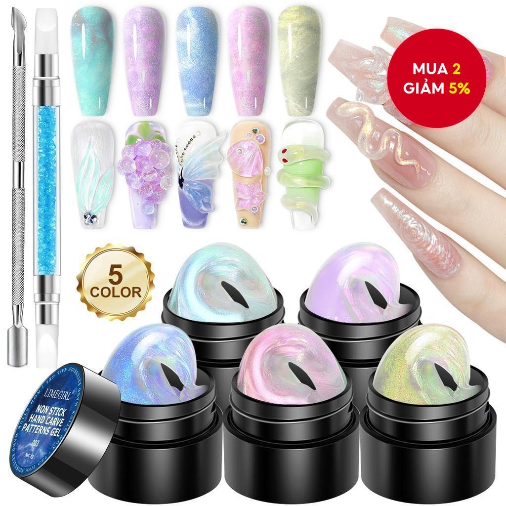 Bộ Gel Xây Dựng Không Dính Uv/led Aurora 7 Món - Gel Đúc Ngọc Trai Nàng Tiên Cá 3d Đồ Khắc Gel Lấp L