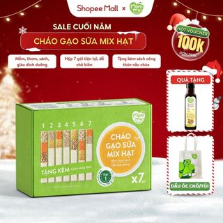  Cháo ăn dặm cho bé Mămmy cháo gạo sữa mix hạt nấu cháo sánh mịn bổ sung dinh dưỡng cho bé hộp 7 gói. 