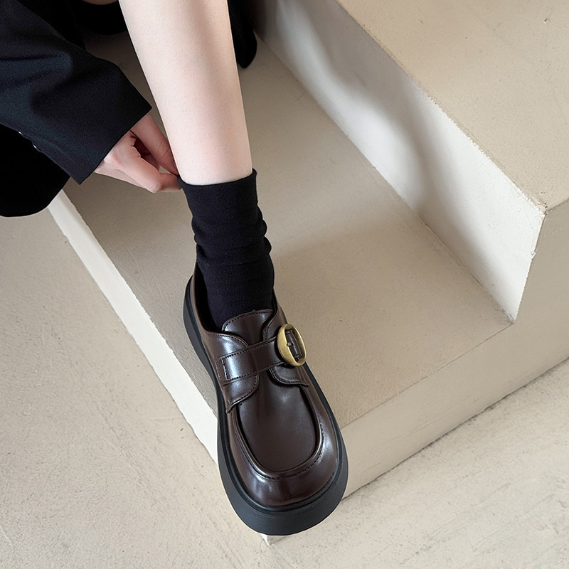 Giày Nữ F-8-New Phong Cách Anh Quốc Đế Dày Khóa Mary Jane