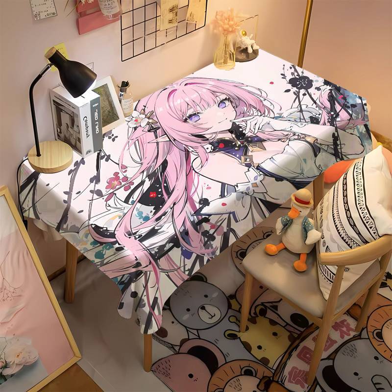 【Ready Stock】 Ailixiya Chinese Ink Style Girl Heart Anime Coffee Table Cloth and Tablecloth Dresser 