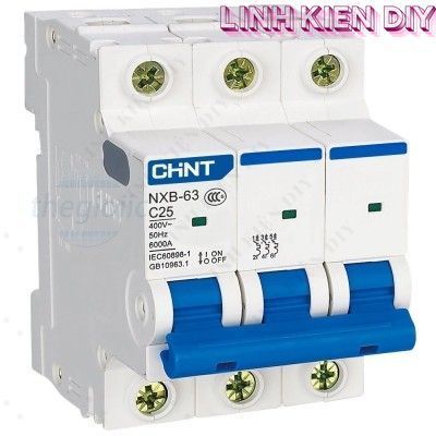 NXB-63 3P C25 6kA Aptomat MCB CHiNT 3 Cực 25A Linh Kiện DIY