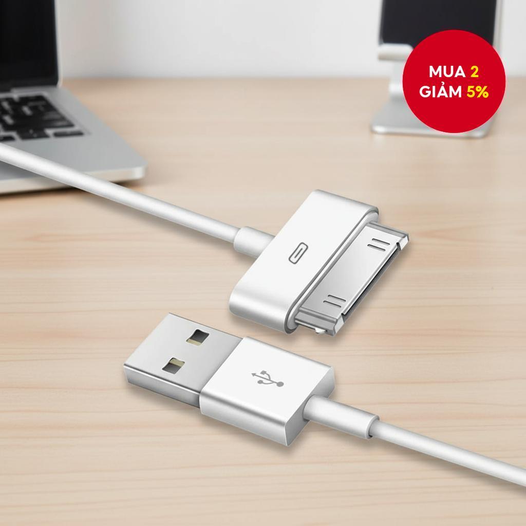 Cáp sạc USB cho iPhone 4 4s 3G 3GS iPad 1 2 3 iPod Nano Touch kèm adapter
