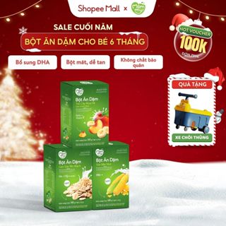  Combo khởi đầu 3 hộp bột ăn dặm Mămmy cho bé 6 tháng: bột gạo sữa yến mạch bột trái cây bột sữa bắp non 140gr 1 hộp 