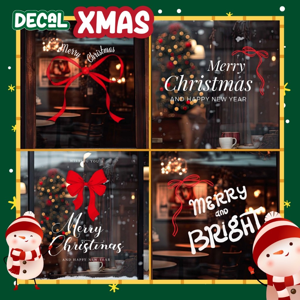 Decal Dán Kính Merry Christmas - Decal Dán Kính Giáng Sinh Decor Noel HaiWai Sticker GS01