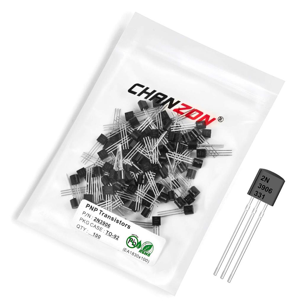 Chanzon 2N3906 TO-92 PNP Power BJT Bipolar Junction Transistor (Gói 100 chiếc)