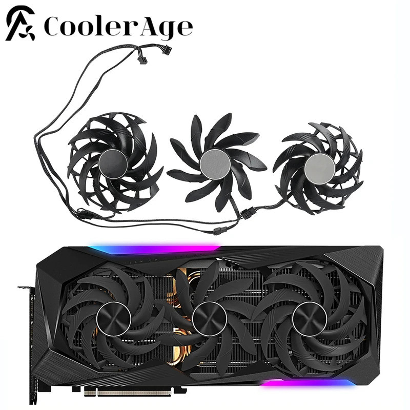 Quạt Card Video Cho Gigabyte AORUS GeForce RTX 3070Ti 3080Ti 3090 MASTER RX6800 6900 90MM 100MM PLD1