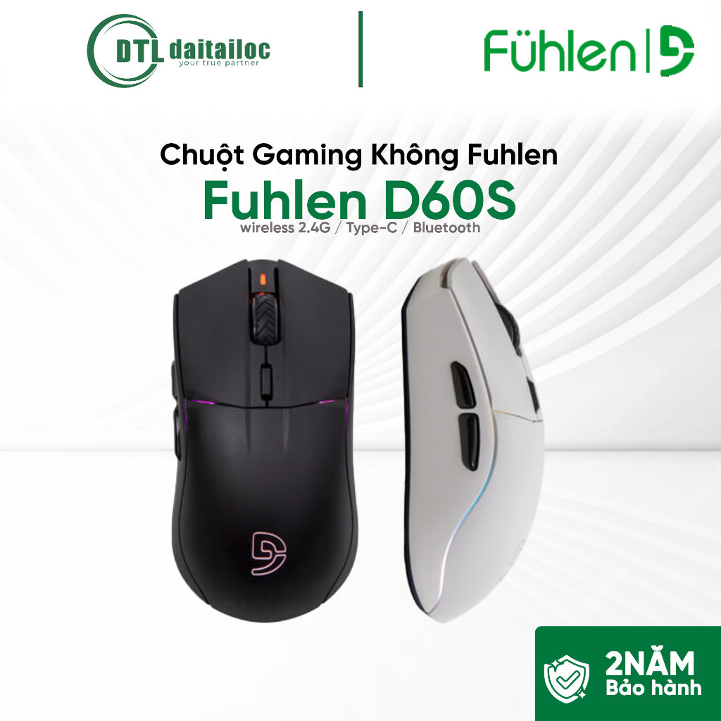 Chuột Gaming không dây Fuhlen D60S | Chính Hãng | Bảo Hành 24 Tháng