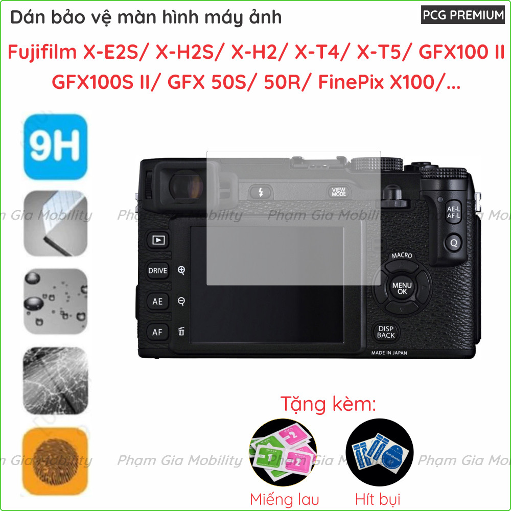 (Mua 1 tặng 1) Dán cường lực màn hình Fujifilm X-E2S/ X-H2S/ X-H2/ X-T4/ X-T5/ GFX100 GFX100S II/ GF