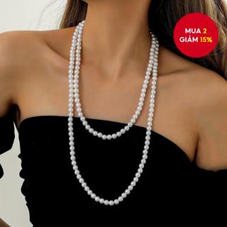  Vòng cổ kiểu Pháp đính cườm dài nhiều lớp dành cho nữ - Trang sức ngọc trai giả nhiều lớp thanh lịch cho phong cách châu Âu sang trọng! Hoàn hảo cho mọi dịp! 