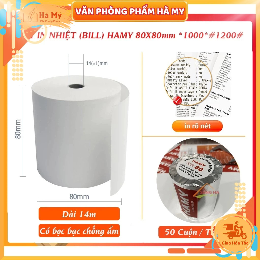 Giấy in hoá đơn, giấy in bill, giấy in nhiệt HAMY