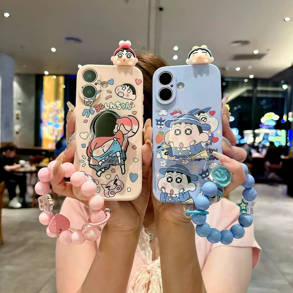 Shy Crayon Shin-Chan Bracket Nằm Túi đi học Vỏ điện thoại iPhone17promax / 16 / 15 / 14 / 13 / 12 / 