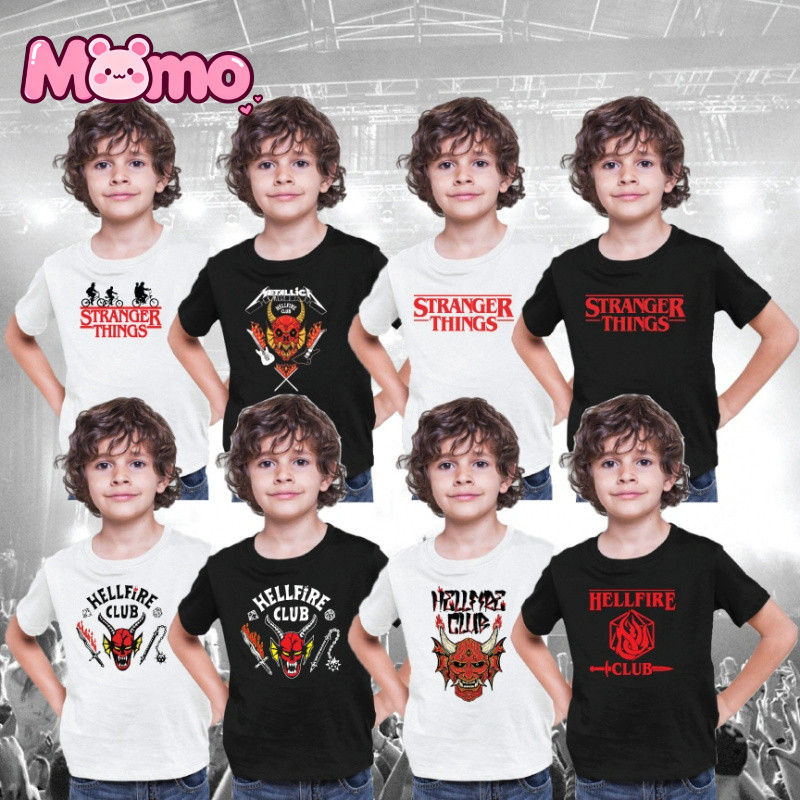 Stranger Things Hellfire Club In họa tiết, Unisex Kids Áo thun ngắn tay cổ tròn thoải mái đa năng