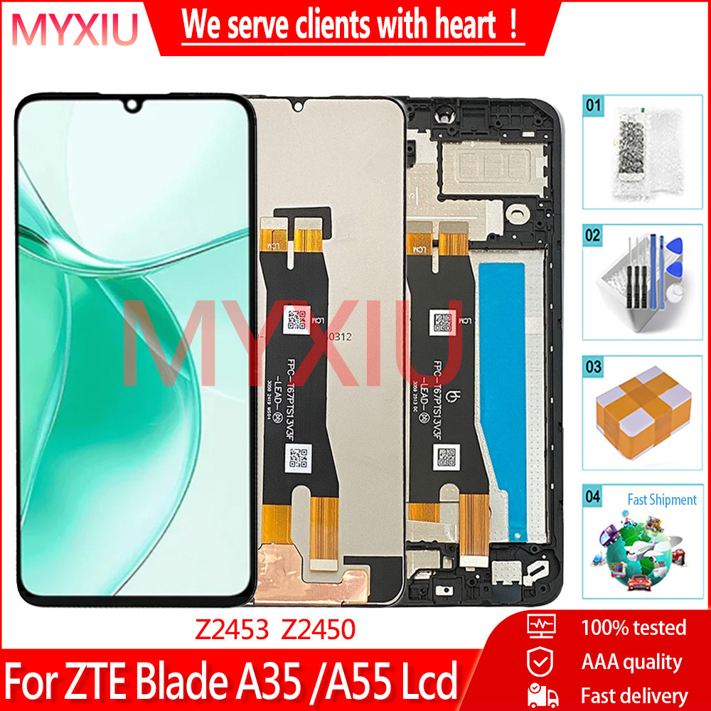 6.75 "Dành Cho ZTE Blade A35 A55 Màn Hình LCD Màn Hình Cảm Ứng Bảng Số Hóa Bộ Phận Thay Thế Cho ZTE 