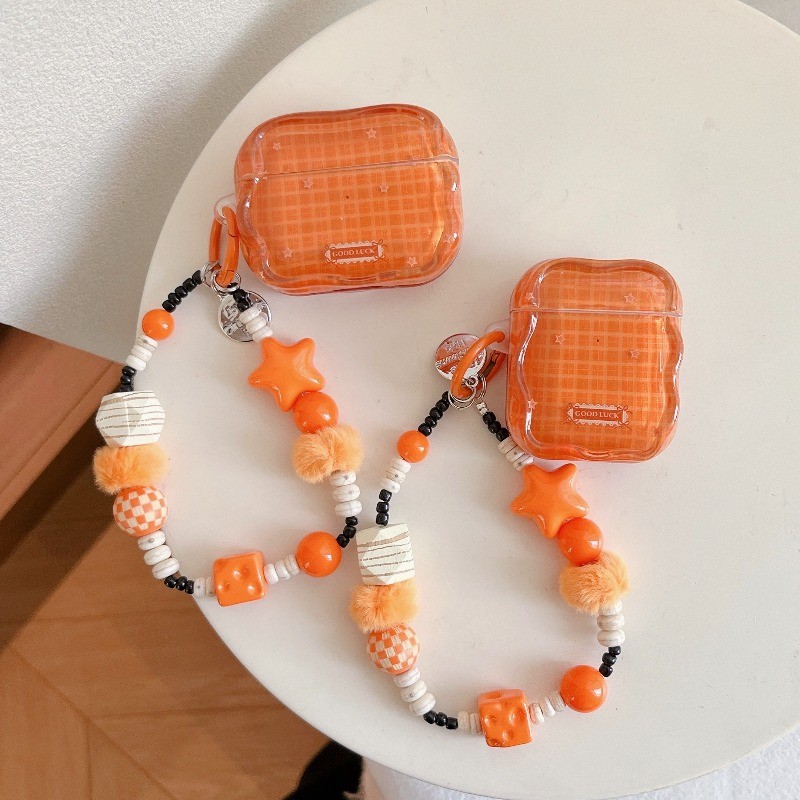 Pentagram lưới màu cam cho Airpod4 AirPods3 Pro2 pro3 Airpod1 / 2 ❈ ❈ ❈ ❈ AirPods pro3 ❈ ❈ ❈ ❈ ❈ ❈ ❈