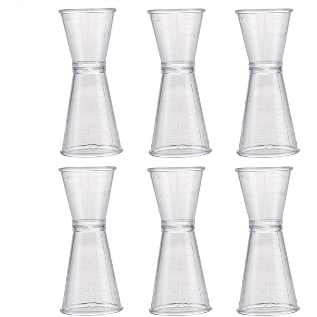 6 Miếng Đôi Đầu Jigger Nhựa Cocktail Jigger Thanh Đo Jigger 20ml / 40ml Double Jigger Bartending Jig
