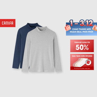  Combo 2 áo giữ nhiệt bé trai CANIFA dài tay cổ 3 phân khác màu 2IS24W005 