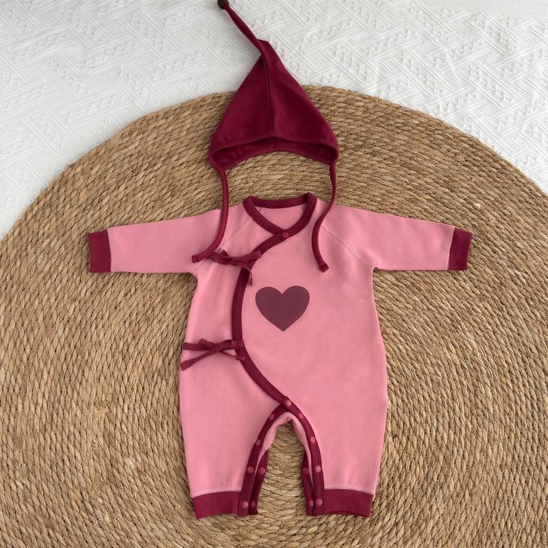 【Ready Stock】 Newborn Baby Clothes One Month Old Baby Monk Spring and Autumn One-Piece Romper Bellyb