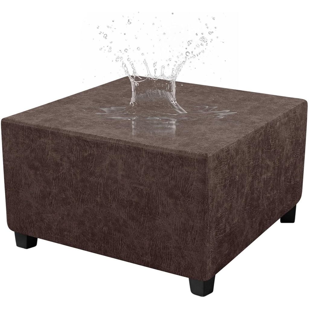 Giả Da Ottoman Hình Chữ Nhật Ottoman Slipcover Bảo Quản Chống Thấm Nước Ottoman Cover Co Giãn Chống 