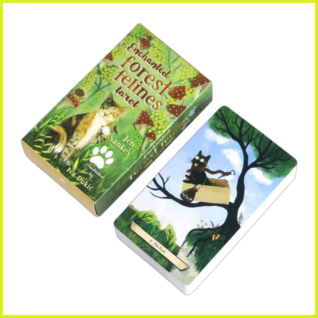 Cho Enchanted Forest Felines Tarot Cards Fate Bói toán Tarot Family Party Board Game 78 Miếng Fortun