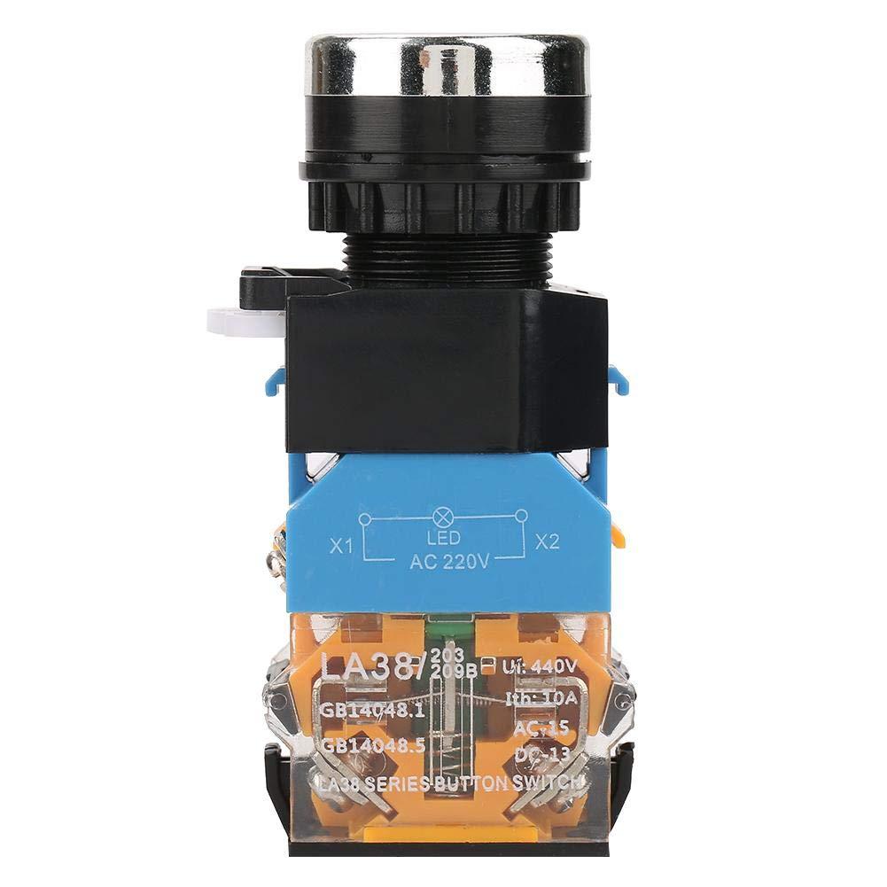 Công tắc nút nhấn Công tắc nút nhấn tự khóa, Công tắc nút nhấn dừng khẩn cấp LED Latching LA38-11DNZ