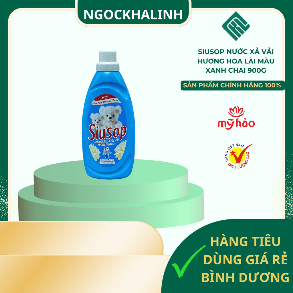 Nước xả vải Siusop hương hoa lài màu xanh chai 900g