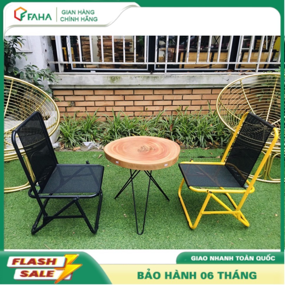 Ghế dù khung sắt lưng cao - Ghế dù cafe trà chanh - HPGD 01