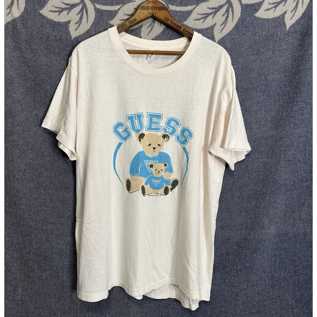 2026 mới Guesss Retro 1987 80s của Marciano Bear Áo thun