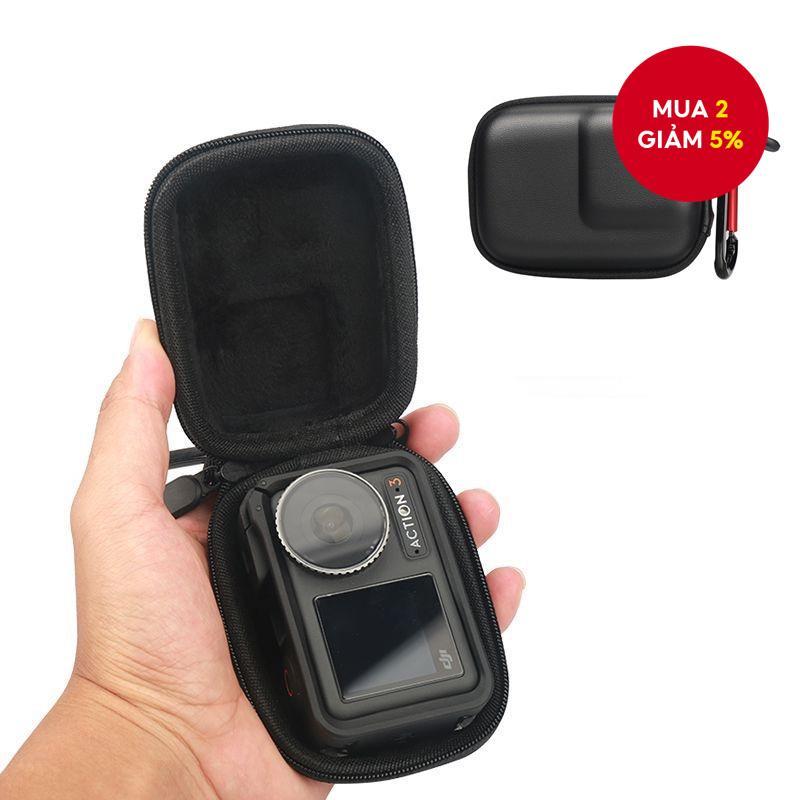 Bao đựng chống nước mini bảo vệ cho camera Dji Osmo Action 3/4/5, hộp lưu trữ PU cho phụ kiện Dji Os