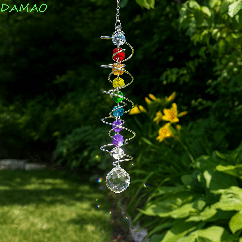 DAMAO Crystal Xoay Sun Catcher, 3D Treo Sun Catcher Chuông gió, Mặt dây chuyền ô tô Trang trí đầy mà