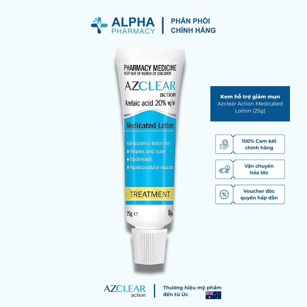 Kem Hỗ Trợ Giảm Mụn Azclear Action Medicated Lotion - 25g