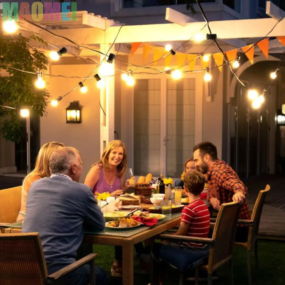 Đèn dây ngoài trời MAOMEI, Bóng đèn nhựa Thiết kế chống vỡ Đèn dây quả cầu LED G40, Đầu ra điện áp r