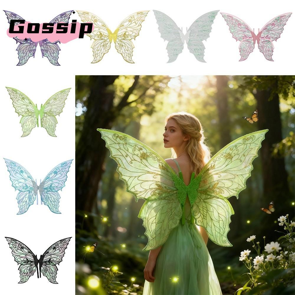 GOSSIP Fairy Wings, Dress UP Sparkling Angel Wings, Công chúa vui nhộn Cánh thiên thần Organza Cánh 