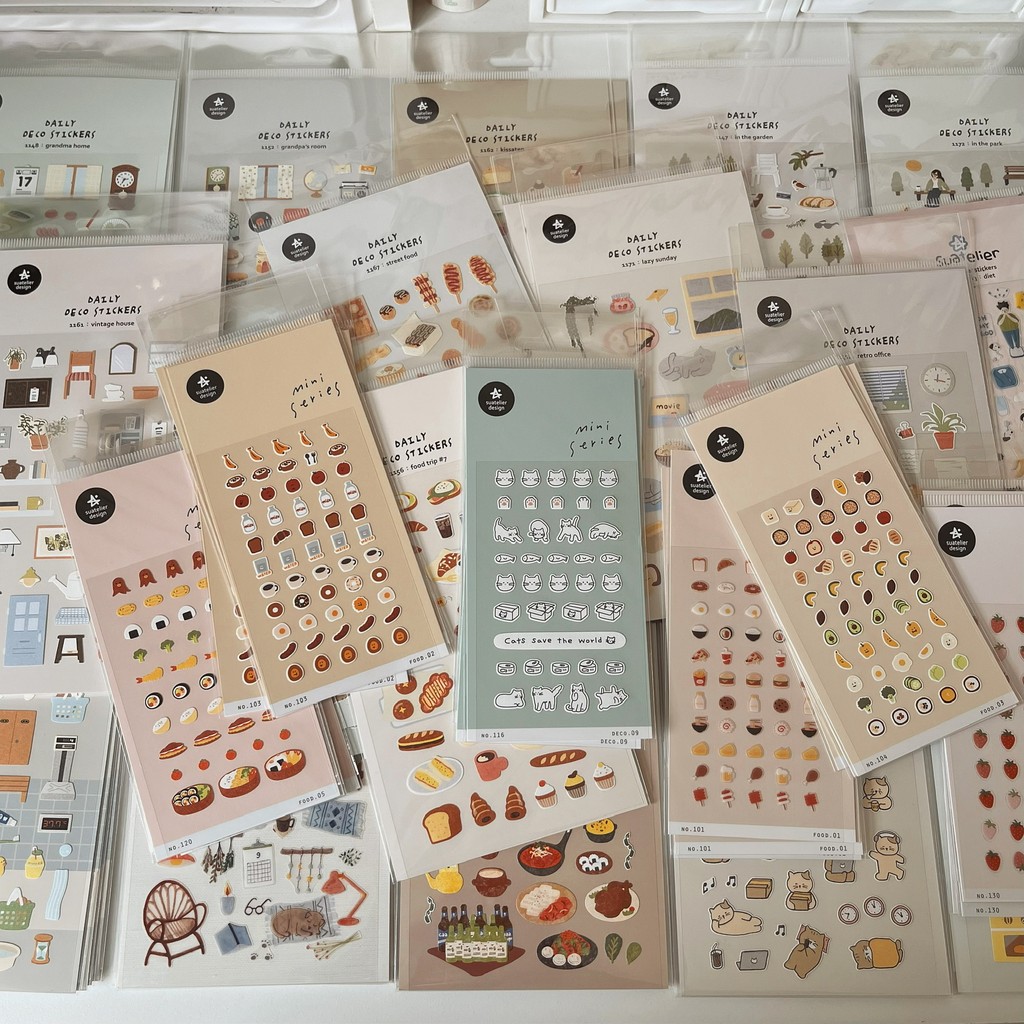 Sticker Hàn Suatelier nhiều mẫu mới trang trí bullet journal || Nhà Kawaii