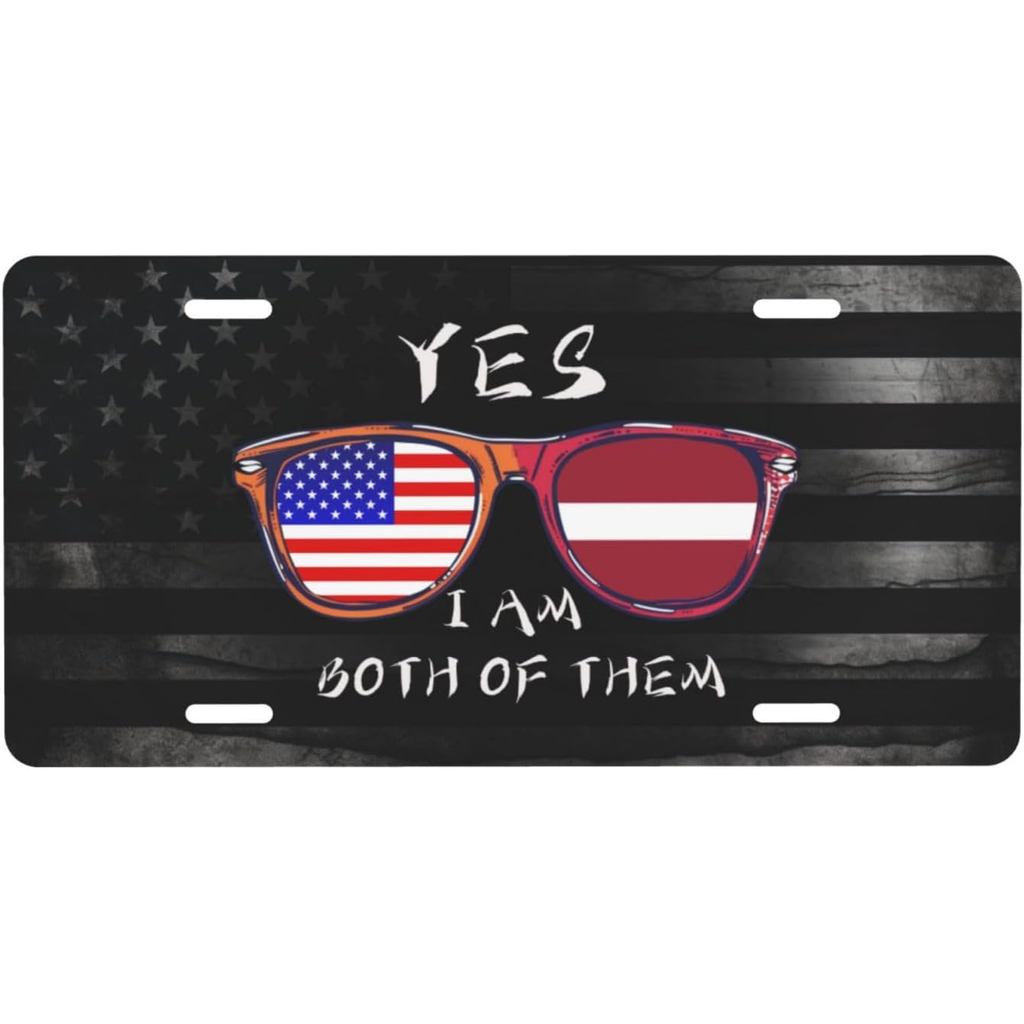 Kính râm Cờ Mỹ Latvia Biển số nhôm phía trước Thích hợp Chơi ngoài trời 6 X 12 in