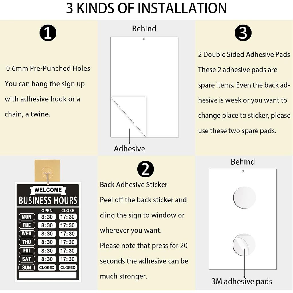 Dấu hiệu giờ làm việc, Bộ giờ mở cửa, Bảng giờ cửa hàng có thể thay đổi, Chỉ báo giờ cho văn phòng, 