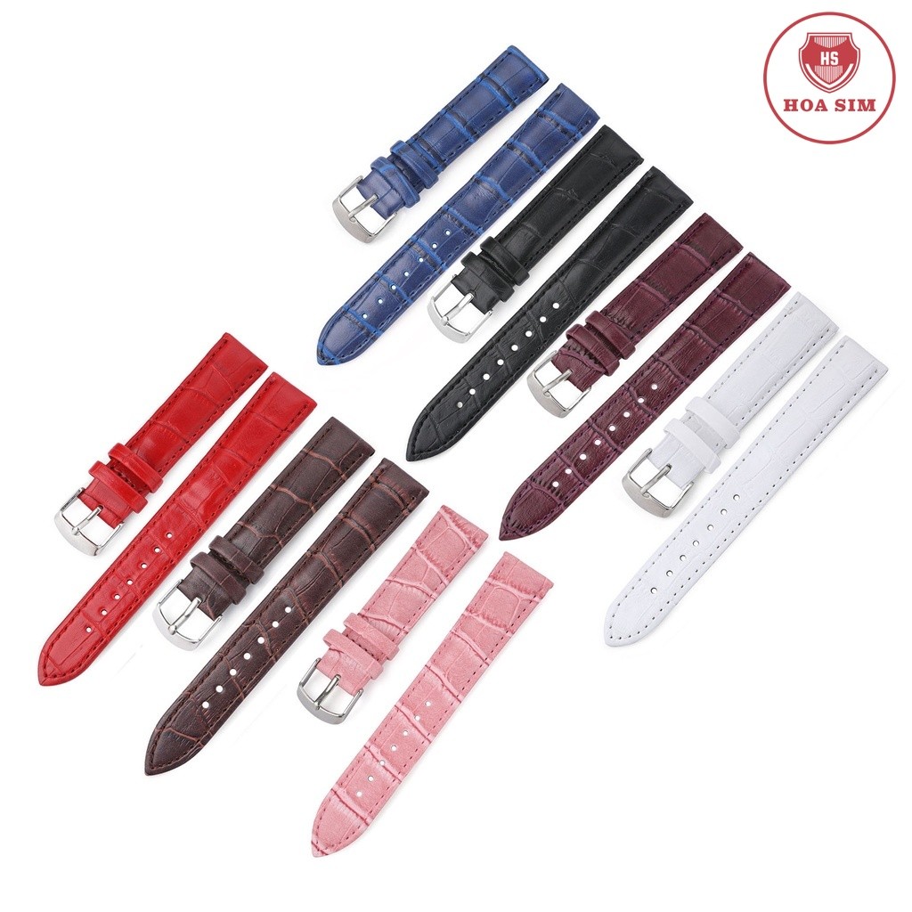 Dây da đồng hồ P26 dập vân cá sấu không thấm nước (Nhiều màu) size 12 14 16 18 20 22 24mm Phụ kiện đồng hồ