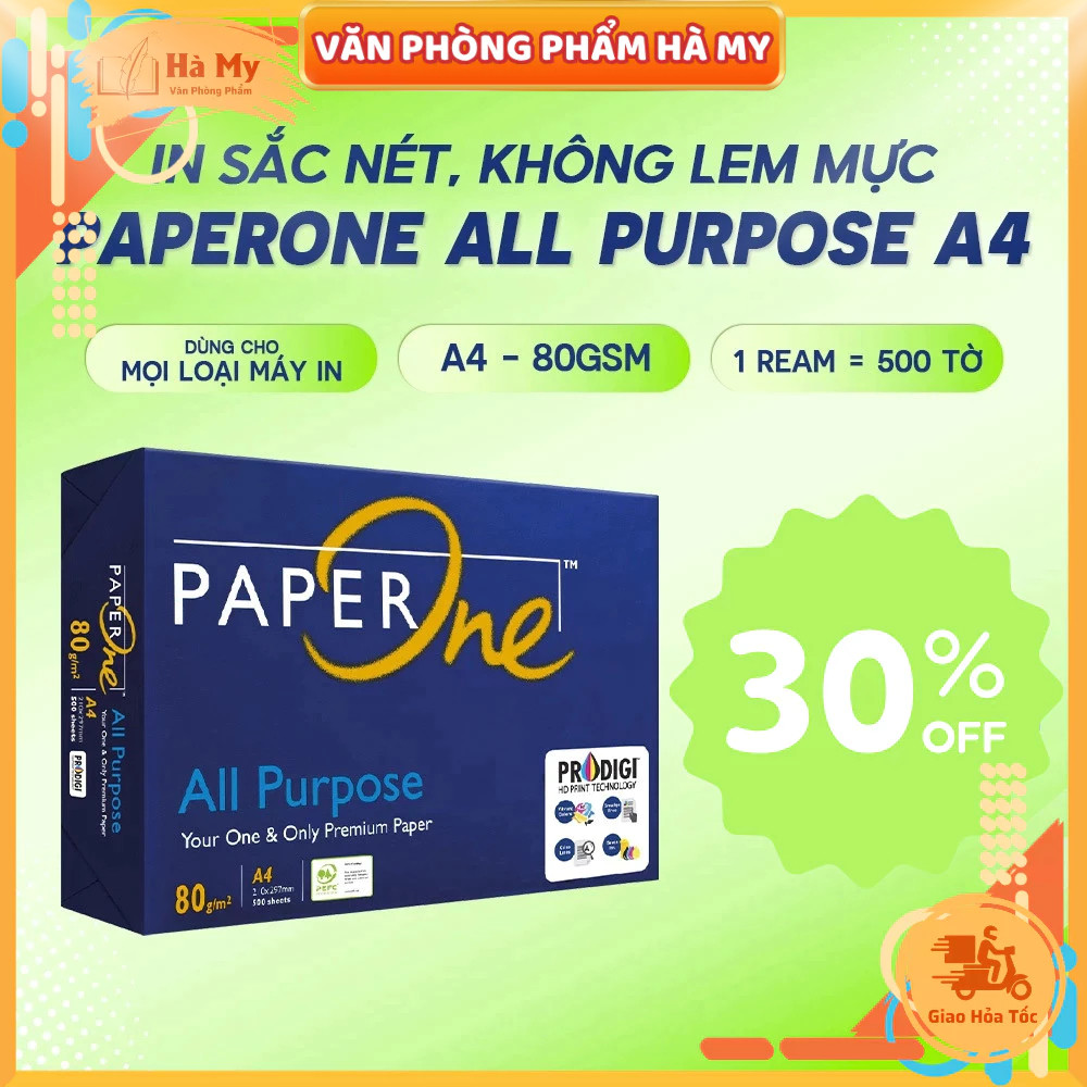 1 Ream 500 Tờ Giấy in Văn Phòng Paper one 80gsm Khổ A4