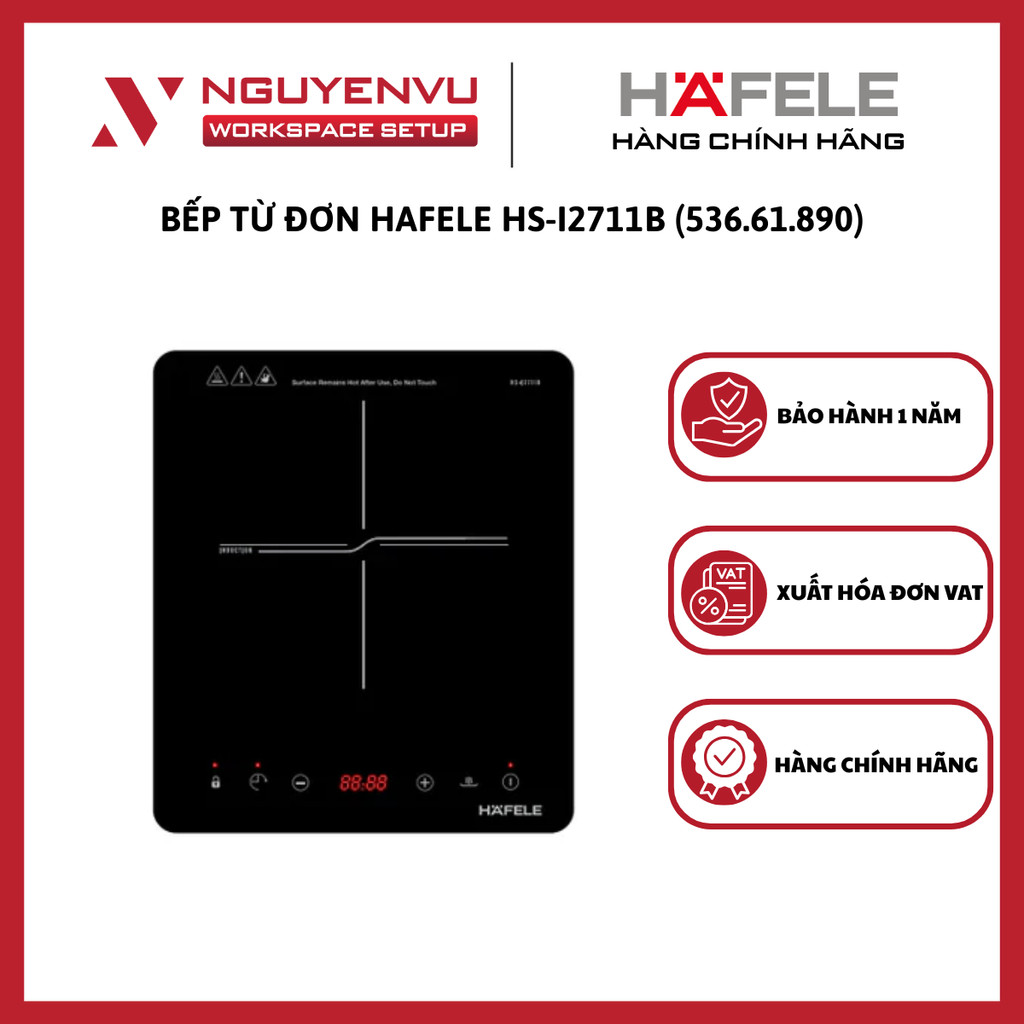 [TẶNG NỒI LẨU] Bếp từ đơn Hafele HS-I2711B 536.61.890 - Hàng Chính Hãng