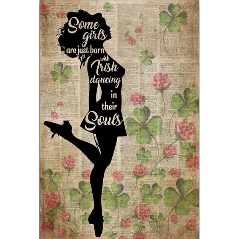 Pzecaru Vintage Cô Gái Ailen Poster Kim Loại Ký Hiệu Một Số Cô Gái Vừa Sinh Ra Với Tiếng Ireland Nhả