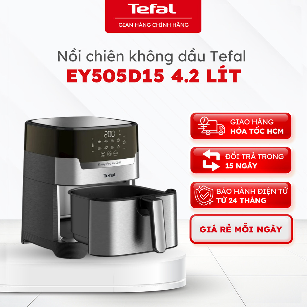 Nồi chiên không dầu Tefal EY505D15 4.2 lít,1400W - Rapid Air - bảo hành 24 tháng[HỎA TỐC]