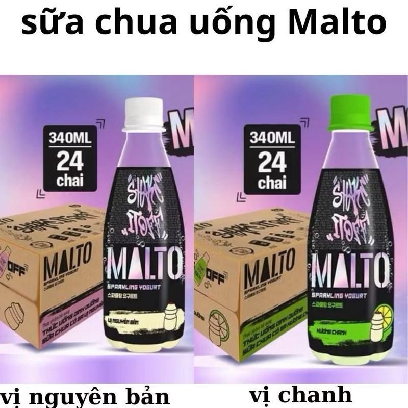[ SIÊU HOT ] Thùng 24 Chai Sữa chua uống có Ga Lof Malto Shake It Off Vị Nguyên Bản ( 340ml ) Date 0