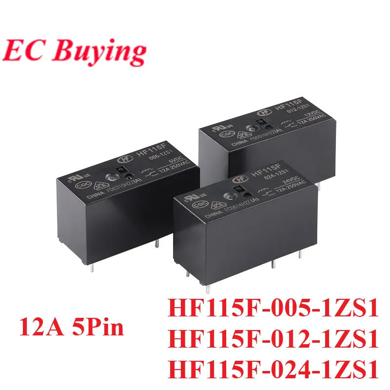 2 CÁI / 1PC Rơle công suất cao 12A HF115F HF115F-005-1ZS1 HF115F-122-1ZS1 HF115F-024-1ZS1 DC 5V 12V 